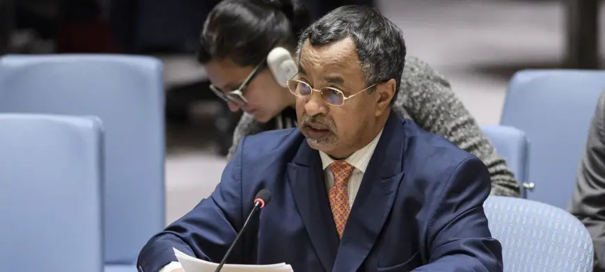 Mahamat Saleh Annadif devant le Conseil de sécurité (archives). Le Tchadien est Représentant spécial de l’ONU pour l'Afrique de l'Ouest et le Sahel. © ONU/Manuel Elias