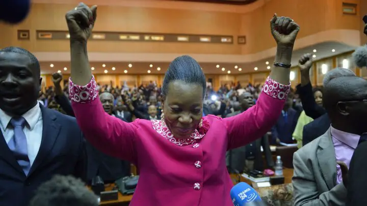 © AFP | Catherine Samba-Panza après son élection par le parlement provisoire