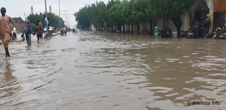 Une rue inondée dans le 5ème arrondissement de N'Djamena le 31 juillet 2022. © Malick Mahamat/Alwihda Info