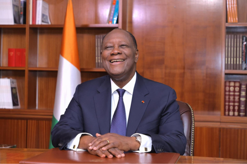 Le président ivoirien Alassane Ouattara. © PRC