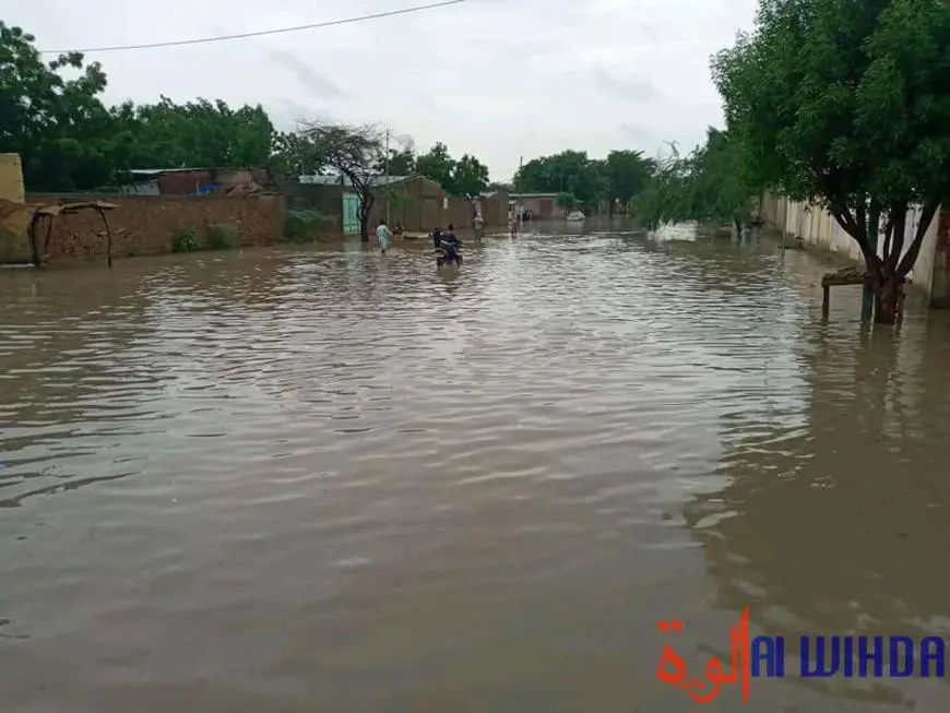 Des inondations à N'Djamena en août 2022. © Malick Mahamat/Alwihda Info