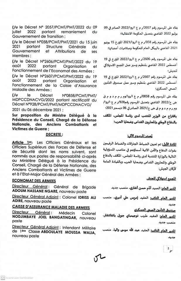 Tchad : nominations à l’état-major des armées