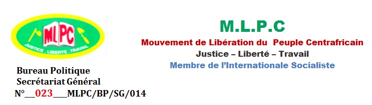 Centrafrique : Le MPLC réagit face aux contre-vérités propagées par la presse contre Ziguélé
