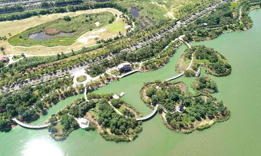 Photo shows the China-Shanghai Cooperation Organization (SCO) Local Economic and Trade Cooperation Demonstration Area in Jiaozhou, Qingdao, east China's Shandong province. (Photo by Xue Bing/People's Daily Online)