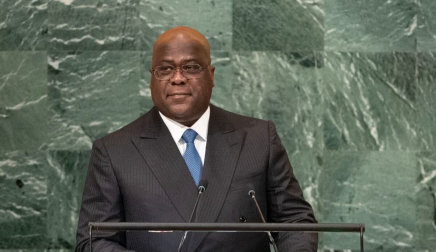 Le Président de la RDC, Félix-Antoine Tshisekedi, au débat général de l'Assemblée générale des Nations Unies. © ONU/Cia Pak