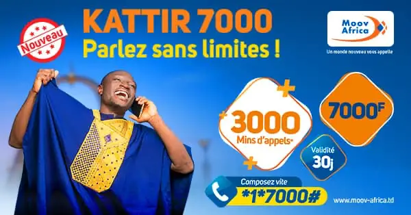 Tchad : les utilisateurs de Moov Africa apprécient le nouveau produit Kattir 7000 lancé par l’opérateur