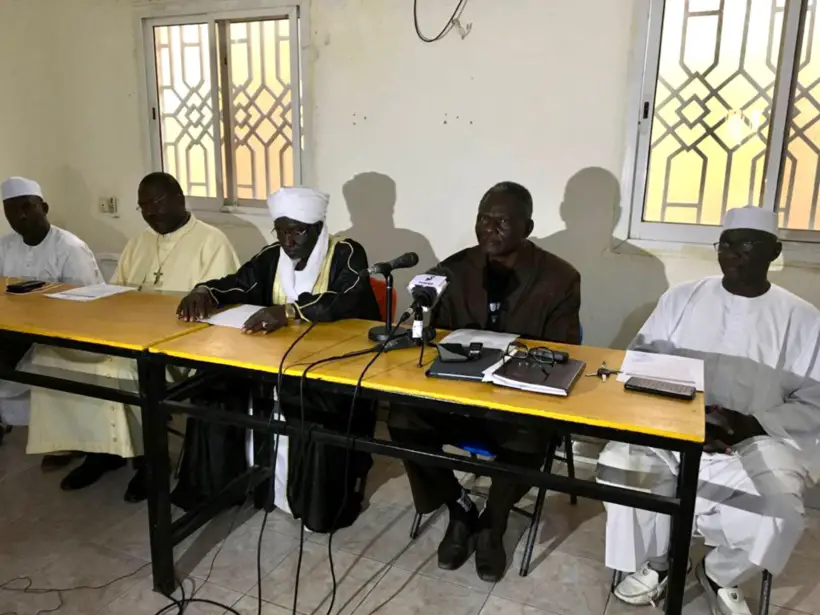 Tchad : les leaders religieux réunis le 24 octobre 2022 à N'Djamena pour une déclaration. © Mbaïnaissem Gédéon/Alwihda Info