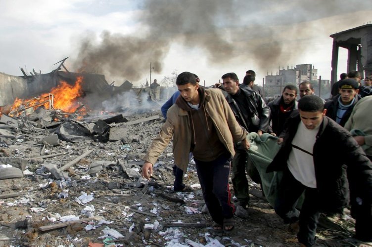 Gaza n'avait jamais été à ce point bombardée depuis 1967. Photo AFP. DDM