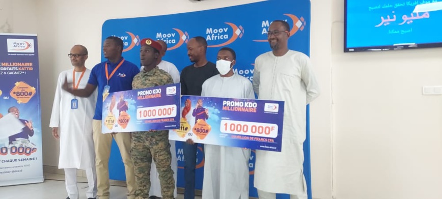 ​Tchad : Moov Africa prime 3 heureux gagnants de la promo KDO 2022 avec 1 000 000 Fcfa chacun