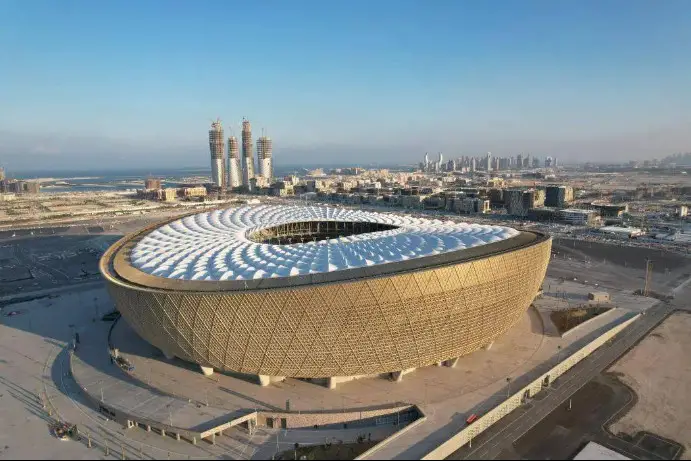 Photo shows the Lusail Stadium, the centerpiece venue for the FIFA World Cup Qatar 2022. (Photo courtesy of the Beijing Institute of Architectural Design)