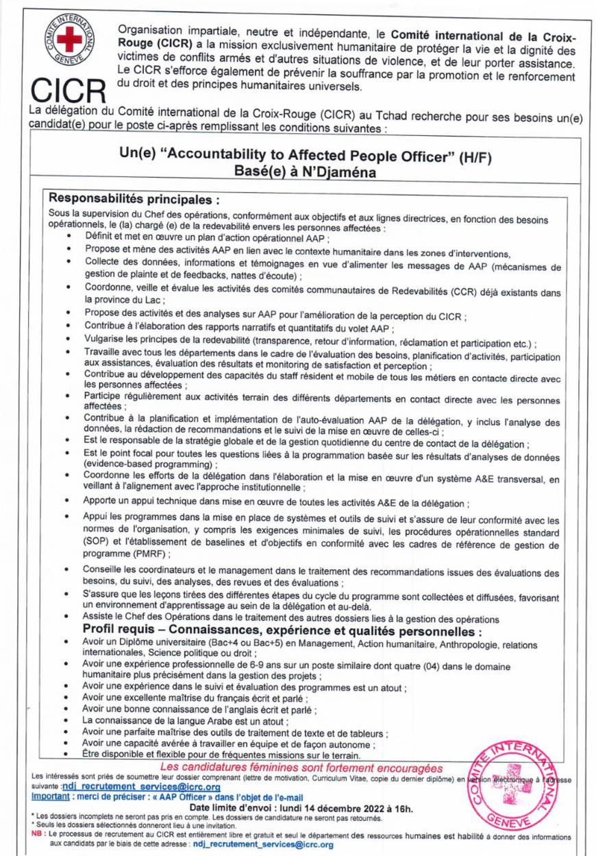 Annonce du CICR Annonce du CICR