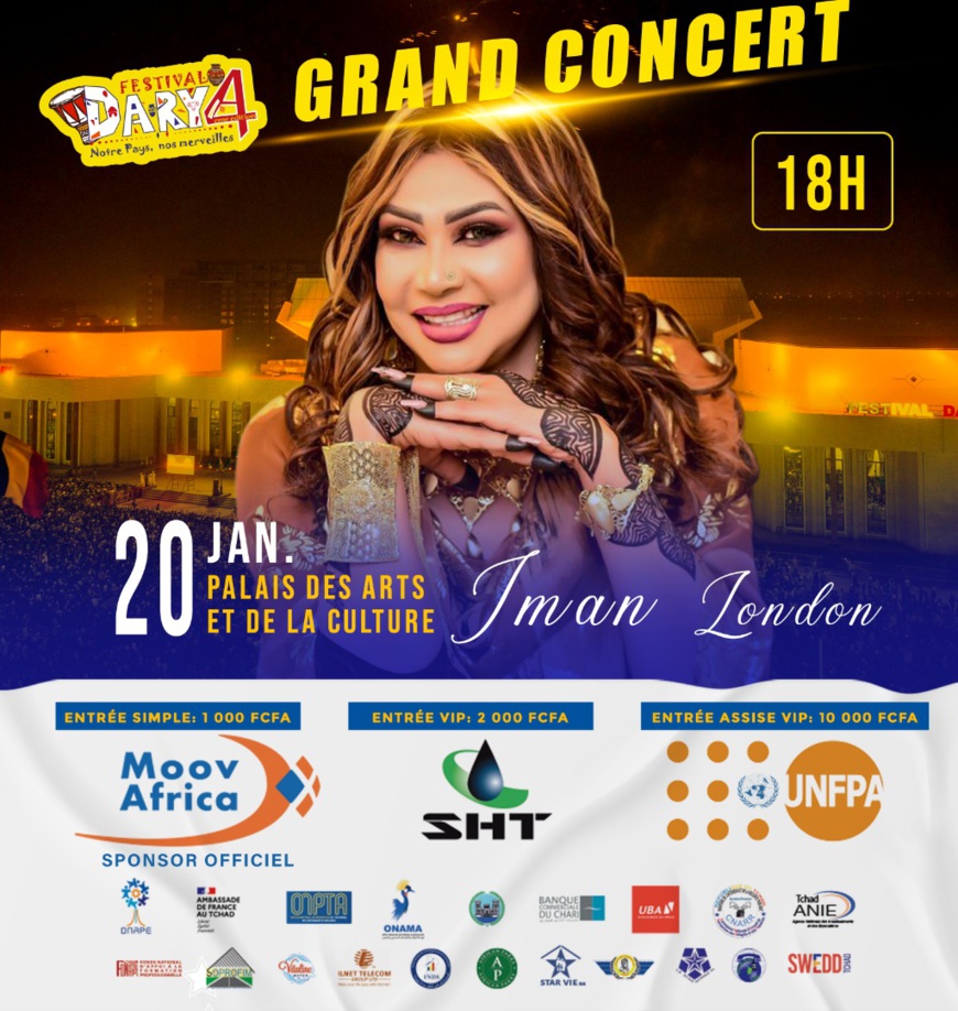 Tchad : IMAN LONDON en concert au Festival Dary, une soirée musicale à ne pas manquer Tchad : IMAN LONDON en concert au Festival Dary, une soirée musicale à ne pas manquer