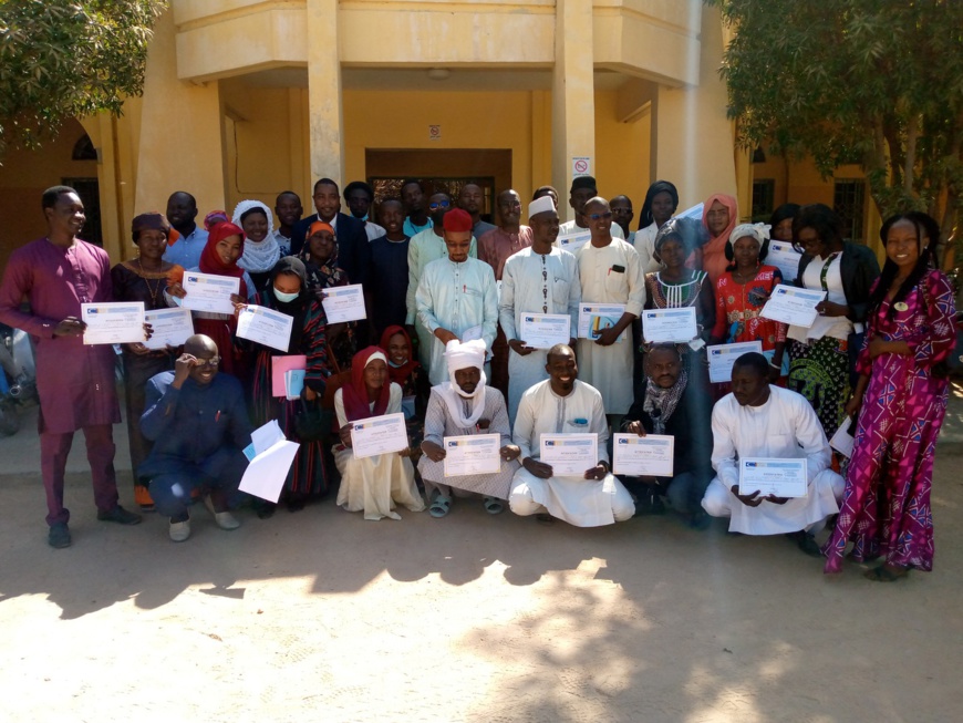 Les bénéficiaires de la formation d'Abéché en fin de session. Les bénéficiaires de la formation d'Abéché en fin de session.