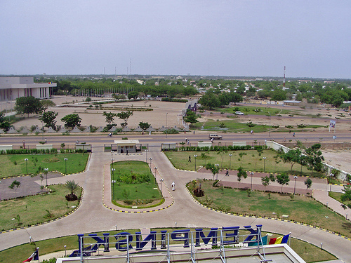 Une vue de N'Djamena depuis la terrasse de l'hôtel Kempinski. Crédit photo : //