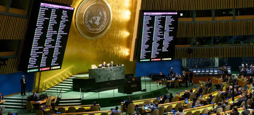 L'Assemblée générale des Nations Unies adopte une résolution sur l'Ukraine. © Photo ONU/Loey Felipe