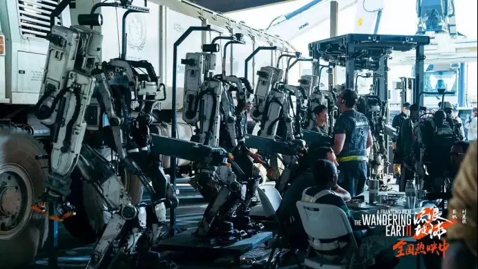 Photo shows exoskeletons in the Chinese blockbuster "The Wandering Earth II."