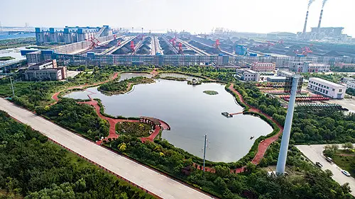 Photo shows a wetland near the coal terminal of the Port of Huanghua, Cangzhou, north China's Hebei province. (Photo from the website of Hebei Youth Daily)