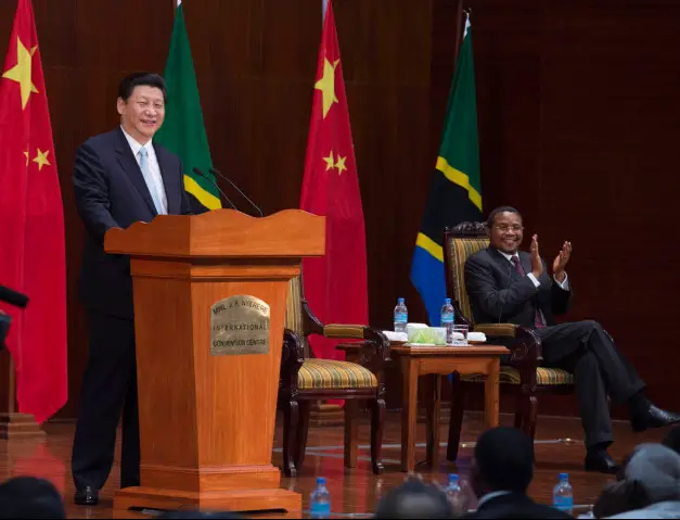 Chinese President Xi Jinping delivers a speech at the Julius Nyerere International Convention Center in Tanzania, March 25, 2013. (Photo from Xinhua)