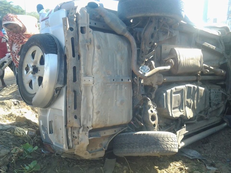 Tchad : Spectaculaire accident de la route à N'Djamena. Photo : Alwihda Info/Malick Mahamat Tidjani