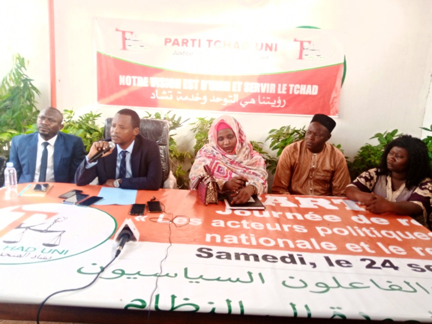 Le parti Tchad Uni critique la CONOREC et appelle à des actions concrètes pour le pays