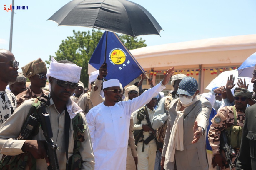 Le président de transition Mahamat Idriss Deby, le 8 juin 2023 à Moundou. © G.A./Alwihda Info Le président de transition Mahamat Idriss Deby, le 8 juin 2023 à Moundou. © G.A./Alwihda Info