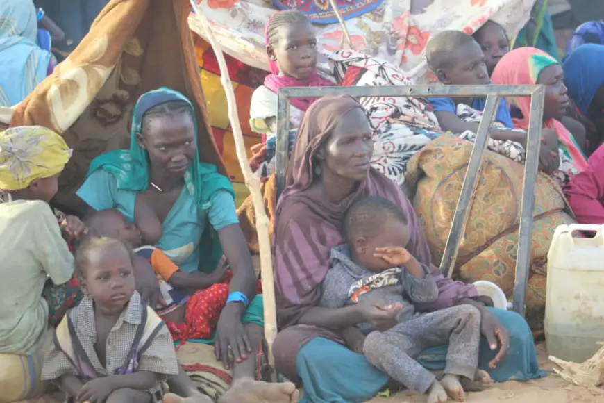 Des réfugiés soudanais à Djoufroun, en territoire tchadien, le 19 juin 2023. © Djibrine Haïdar/Alwihda Info