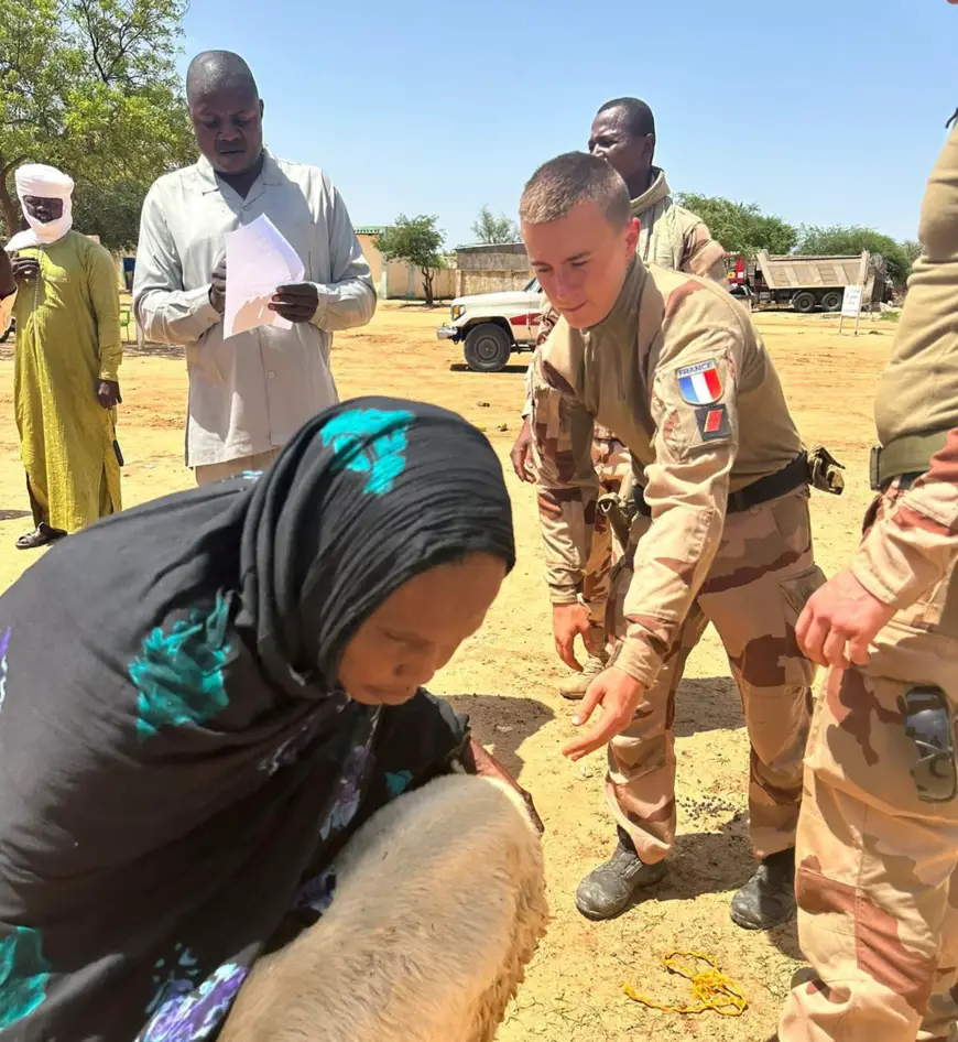 Action humanitaire franco-tchadienne : Distribution de dons alimentaires et de moutons à Forchana