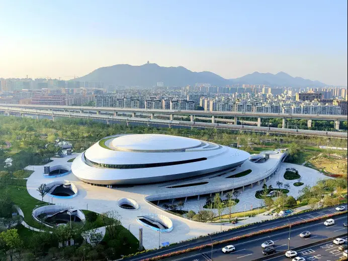 Photo shows China Hangzhou Esports Center in east China's Zhejiang province, the venue for Esports events of the Hangzhou 2022 Asian Games. (Photo by Xu Genzhu/People's Daily Online)