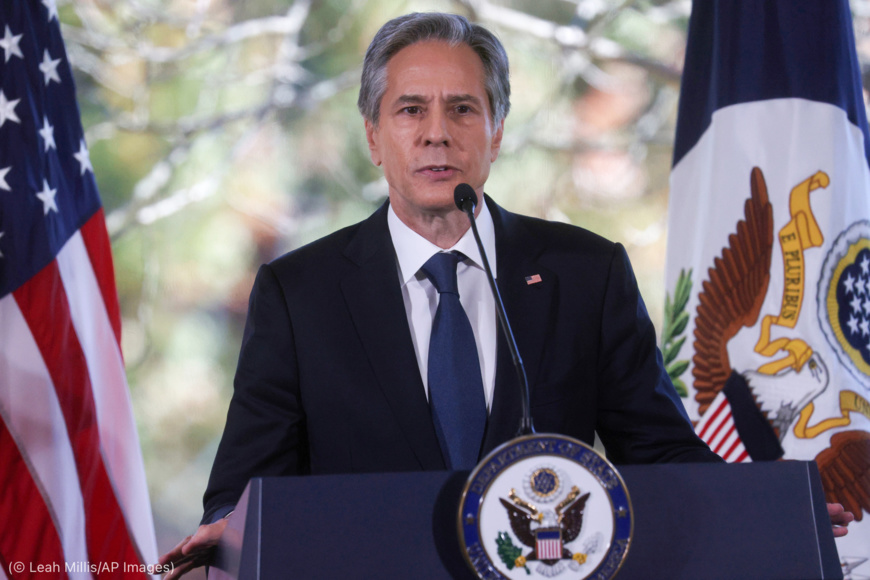 Le secrétaire d'État américain Antony J. Blinken. © Leah Millis/AP Images Le secrétaire d'État américain Antony J. Blinken. © Leah Millis/AP Images