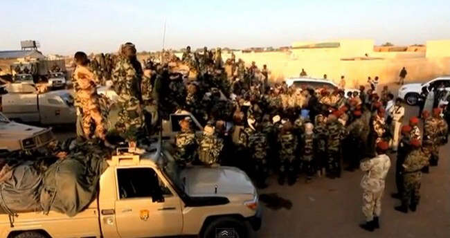 Des soldats tchadiens avant leur départ au combat. Crédit photo : Sources