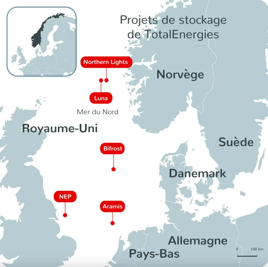Norvège : TotalEnergies acquiert une participation de 40 % dans un permis d’exploration pour du stockage de CO2