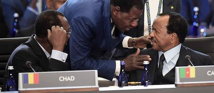 Les présidents Deby (‘Tchad), Boni (Bénin) et Biya (Cameroun) sont en pointe dans la lutte contre Boko Haram. | © Jim Watson / AFP Les présidents Deby (‘Tchad), Boni (Bénin) et Biya (Cameroun) sont en pointe dans la lutte contre Boko Haram. | © Jim Watson / AFP