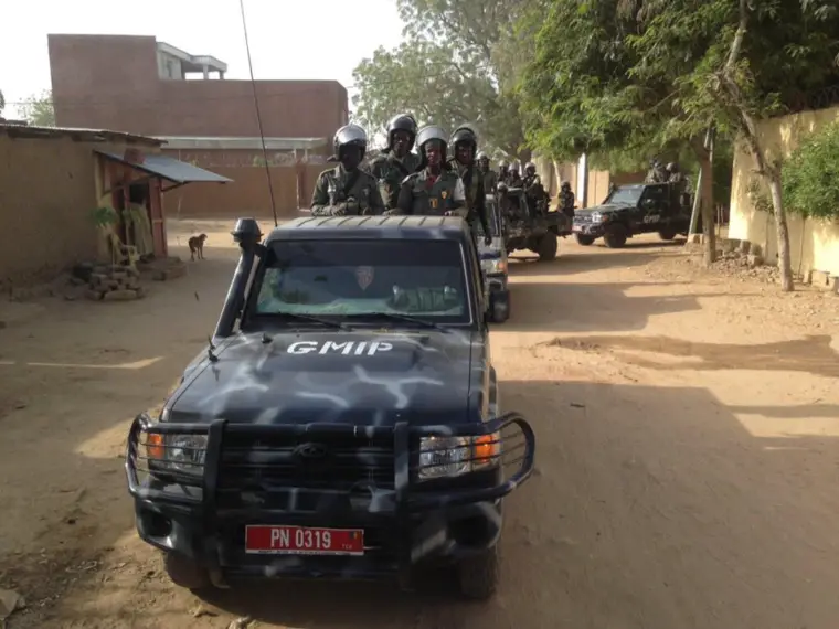 Une patrouille du Groupement Mobile d'Intervention de la Police à N'Djamena. Crédit photo : France24