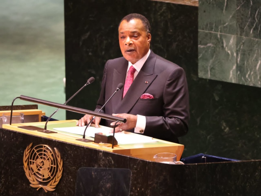 Sassou N'Guesso à la tribune des Nations Unies Sassou N'Guesso à la tribune des Nations Unies
