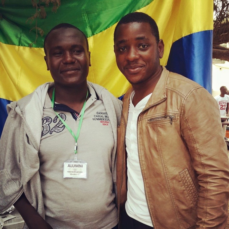 Le SG de l'Alumni, Mahamat Saleh Khidir (à gauche) et le Président de la Communauté gabonaise de l'université du Sahel, Valérie Ondo Lessa