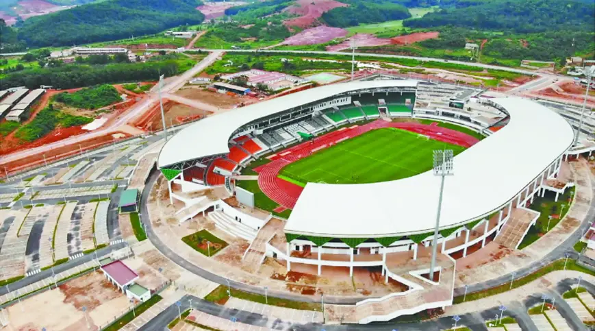 Photo shows a stadium built by Chinese enterprises in San Pedro, Cote d'Ivoire. (Photo by He Naili)