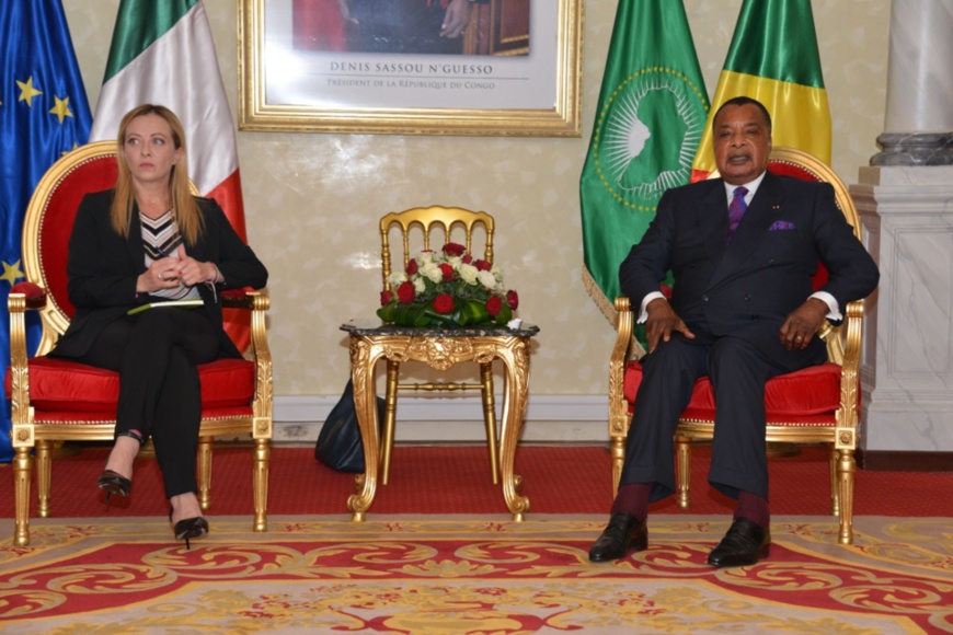 Tête à tête Giorgia Meloni -Denis Sassou N'Guesso