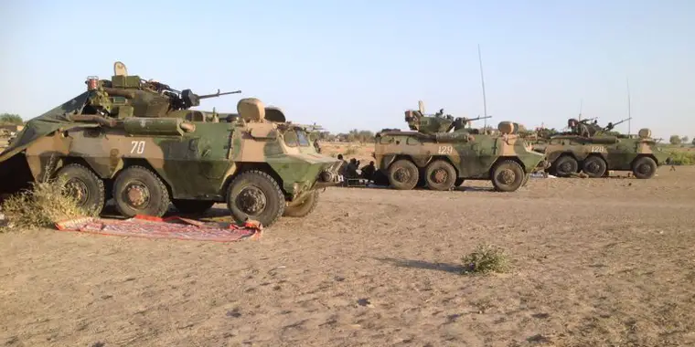 Des blindés de l'armée tchadienne sur le théâtre d'opérations militaires. Crédit photo : Sources