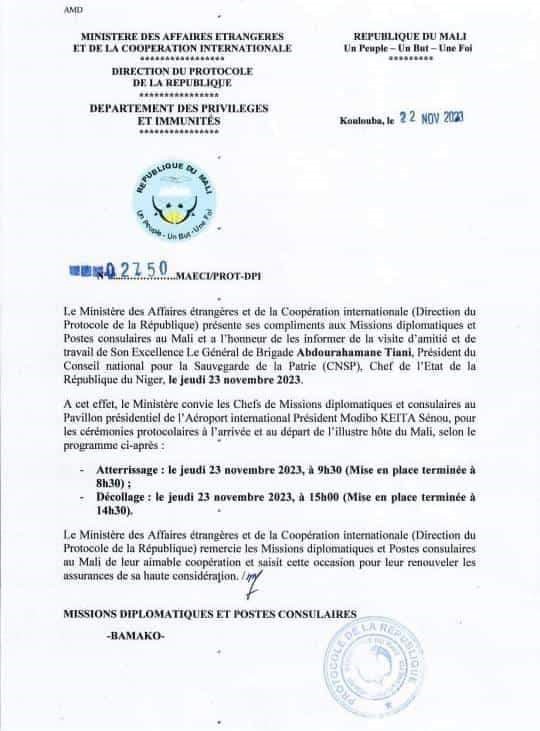 Niger : Le Président de la transition effectue son premier voyage à l'extérieur ce jeudi Niger : Le Président de la transition effectue son premier voyage à l'extérieur ce jeudi