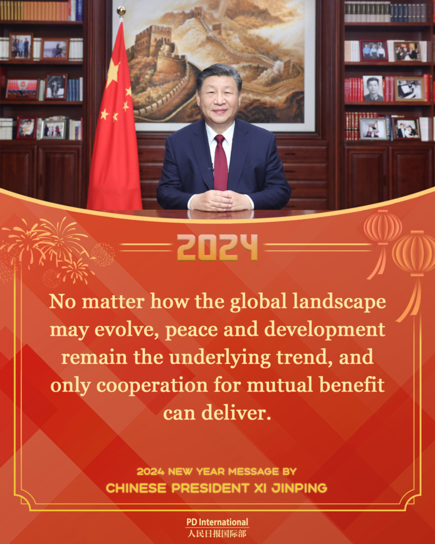 Full text of President Xi Jinping's 2024 New Year message Full text of President Xi Jinping's 2024 New Year message