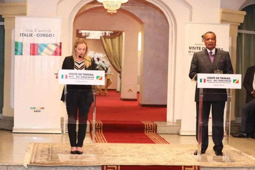 Giorgia Meloni et Denis Sassou N'Guesso Giorgia Meloni et Denis Sassou N'Guesso