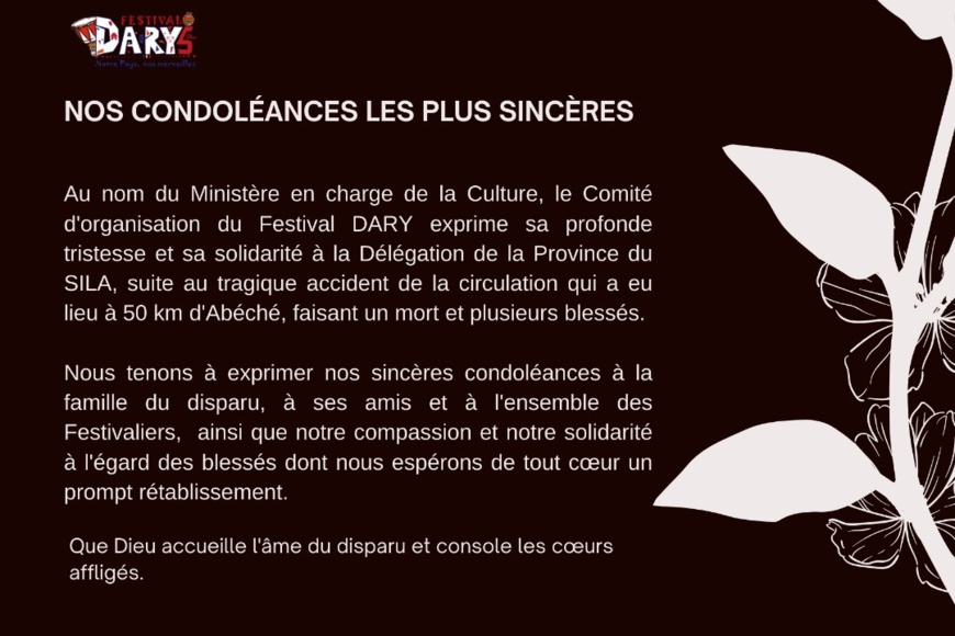 Tchad – Festival Dary : Un mort et plusieurs blessés dans un malheureux accident de route impliquant la délégation de la Province du Sila Tchad – Festival Dary : Un mort et plusieurs blessés dans un malheureux accident de route impliquant la délégation de la Province du Sila