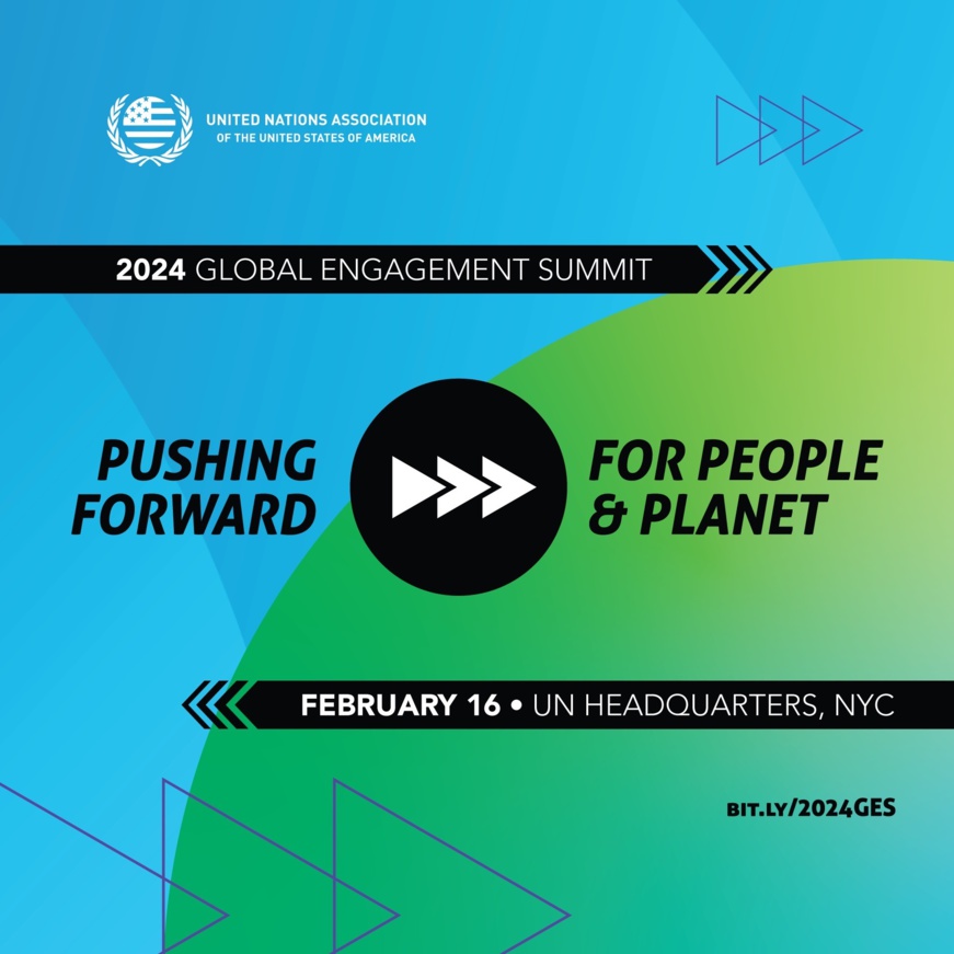 UNA - Bannière de l'événement USA 2024. Photo : Fondation des Nations Unies/X UNA - Bannière de l'événement USA 2024. Photo : Fondation des Nations Unies/X