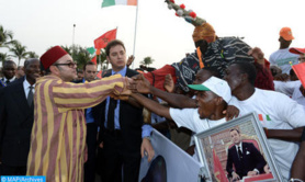 Accueil populaire du Roi Mohmmed VI à Abidjan