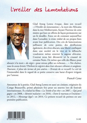 POESIE : Publication de « L'OREILLER DES LAMENTATIONS » de Glad Amog LEMRA POESIE : Publication de « L'OREILLER DES LAMENTATIONS » de Glad Amog LEMRA