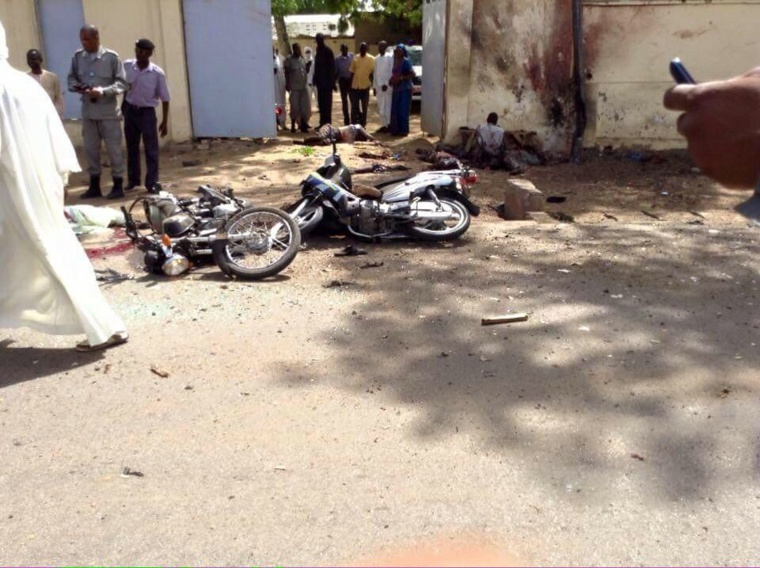 Le kamikaze à l'école de police ce matin. Crédit photo : Twitter/Bobmoustach Le kamikaze à l'école de police ce matin. Crédit photo : Twitter/Bobmoustach