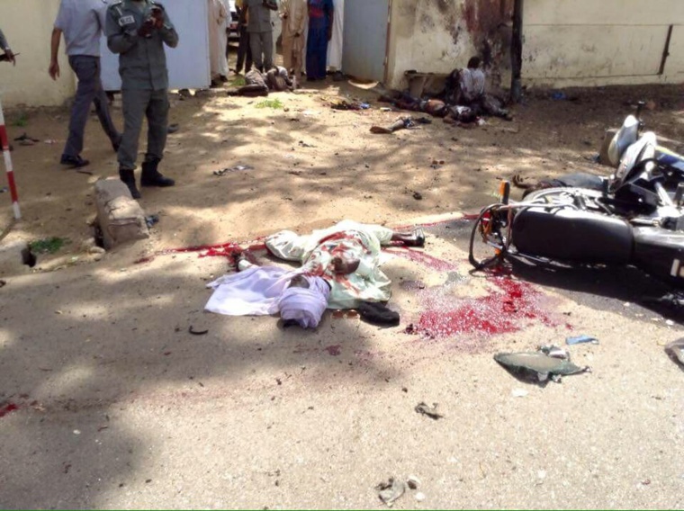 Le kamikaze à l'école de police ce matin. Crédit photo : Twitter/Bobmoustach Le kamikaze à l'école de police ce matin. Crédit photo : Twitter/Bobmoustach