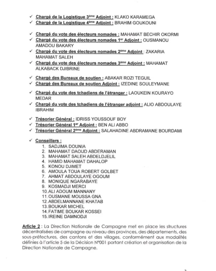 Tchad : Mahamat Zen Bada est désigné Directeur national de campagne du candidat Mahamat Idriss Deby