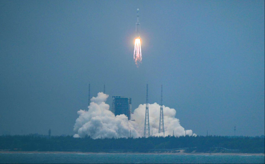 The Long March-8 Y3 carrier rocket, carrying the Queqiao-2 relay satellite, blasts off at the Wenchang Space Launch Site in south China's Hainan province at 8:31 a.m. Beijing Time, March 20, 2024. (Photo by Zhang Mao/People's Daily Online)