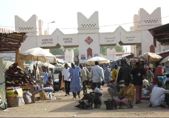La porte nord du marché central de N'Djamena, au Tchad. Crédit photo : Sources